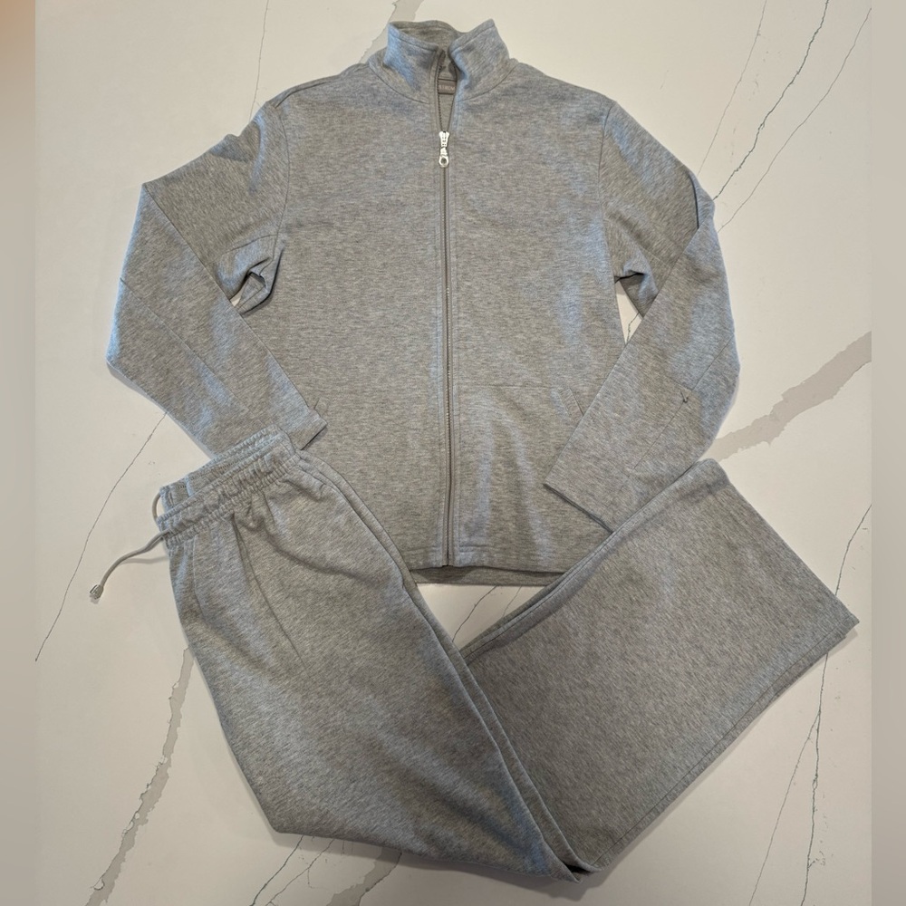 Nordstrom Heather Gray Zip-Up Jacket and pant set